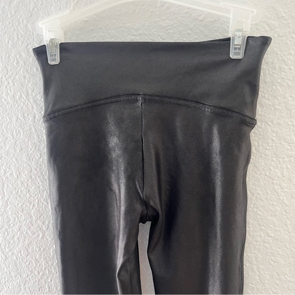 Spanx Black Faux Leather Leggings Womens Size Small Stretch Style# 2437 - Picture 7 of 10